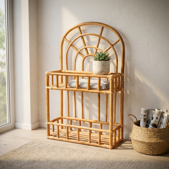 Handmade Wooden Wall Rack | Brown