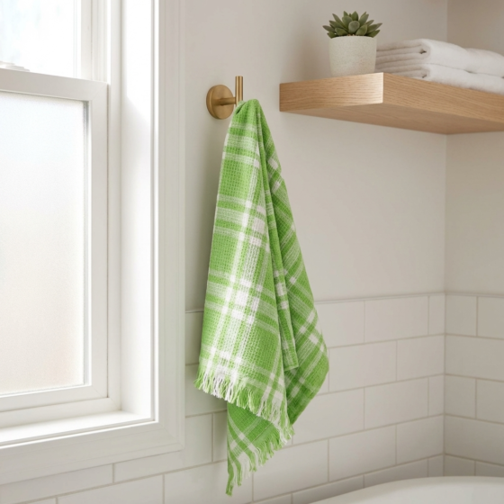  Handmade Honeycomb Green Towel