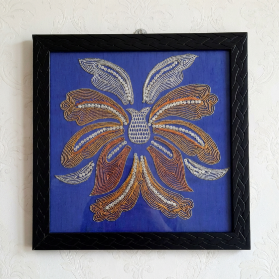 Handmade Zari and Tikuli Art Wall Frame