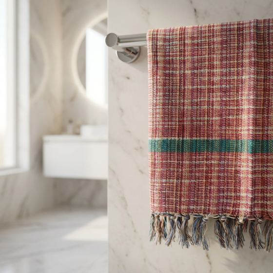 Handloom Cotton Red Towel