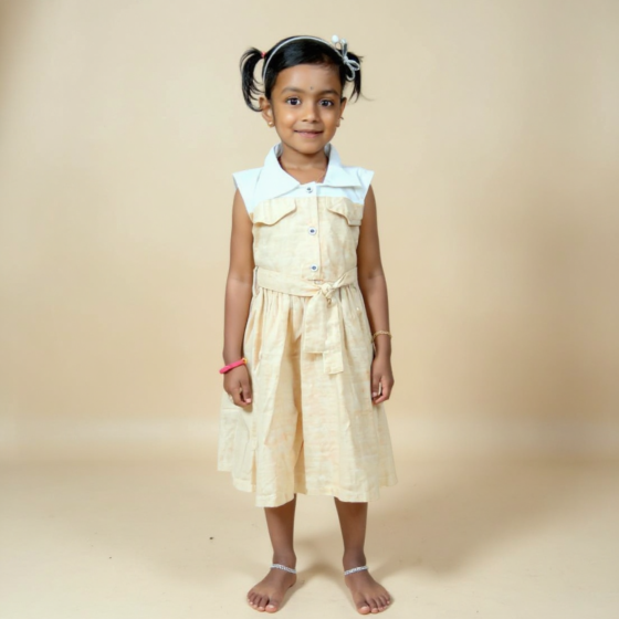 Handloom Cotton Frock for Girls | 4 to 5 Years