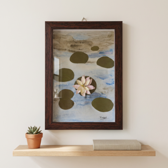 Water plant- Wall Decor with Box Glassed Frame