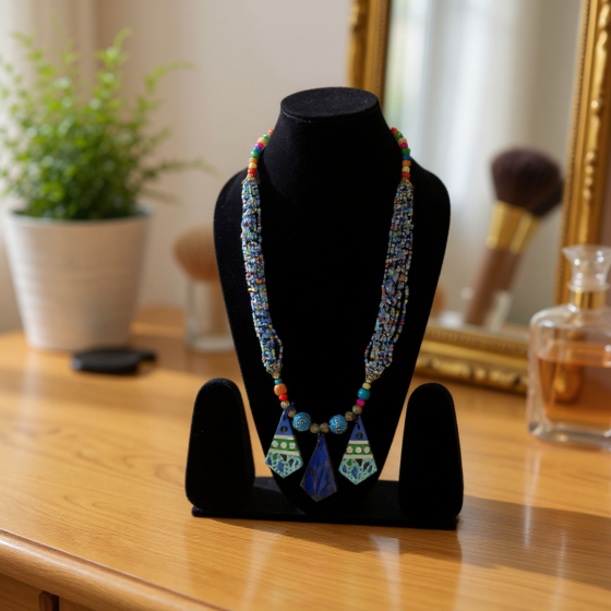 Multicolour Beaded Necklace | Turquoise 