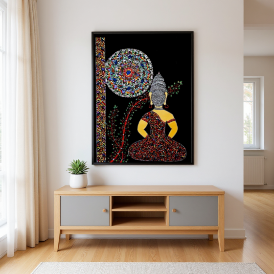 Madhubani Painting  of Buddha 