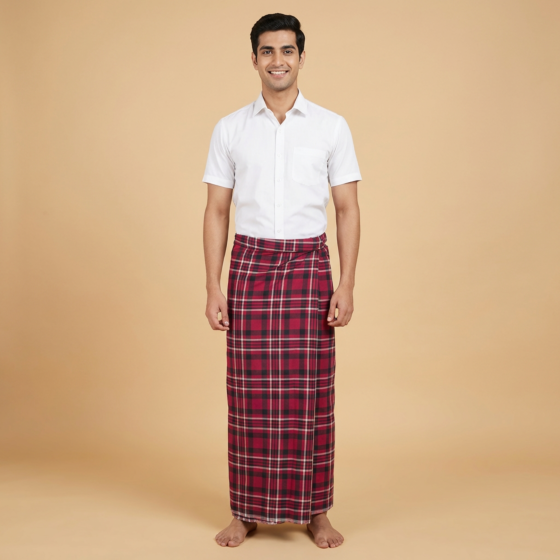 Handwoven Cotton Check Lungi
