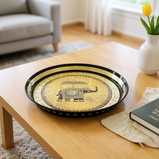 ROYAL ELEPHANT HANDCRAFTED TRAY