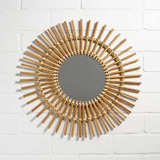 Handcrafted Rattan Wall Mirror