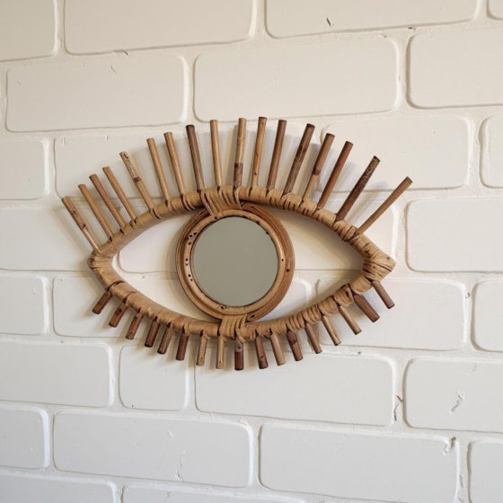 Cane Mirror | Eye Shape Mirror for Home Decor