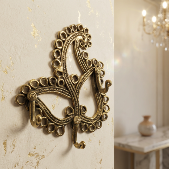 Handcrafted Brass Key Holder | 13 x 3 x 16 cm