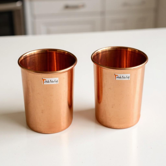 Handcrafted Pure Copper Glasses | 320 ML | Set of 2