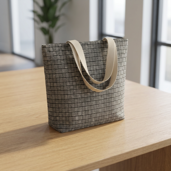 Handmade Upcycled Plastic Fabric Tote Bag