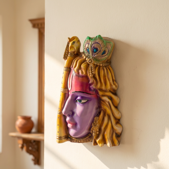 Handcrafted Decorative Krishna Face | 12 Inches