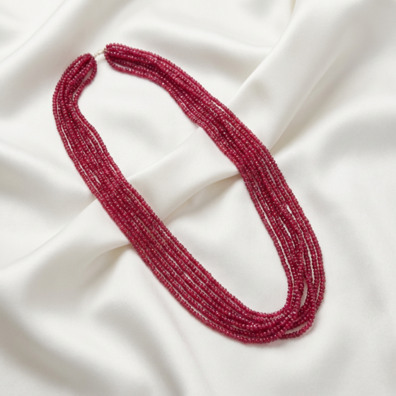 Handcrafted Glass Beaded Red Necklace