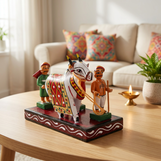 Handcrafted Kondapalli Sankranti Theme Toy