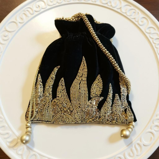 Handcrafted Potli Bag | Zari Embroidery