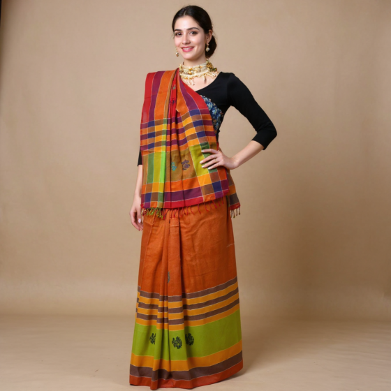 Mercerized Cotton Saree