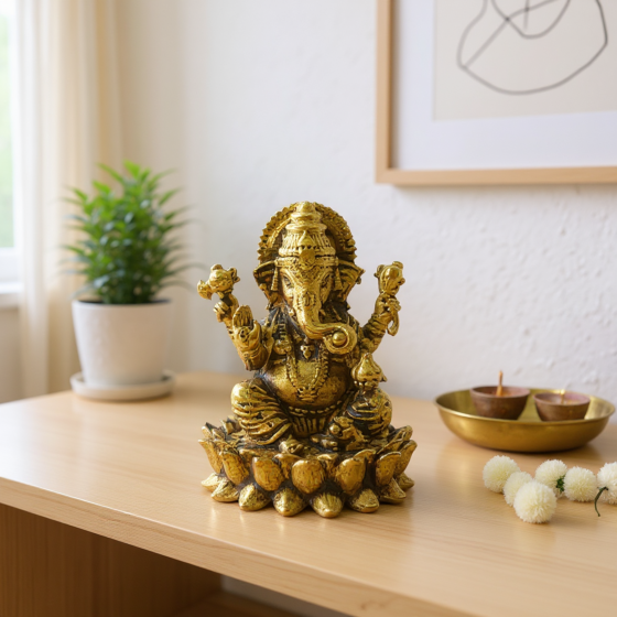 Brass Ganesha Idol KBH09248