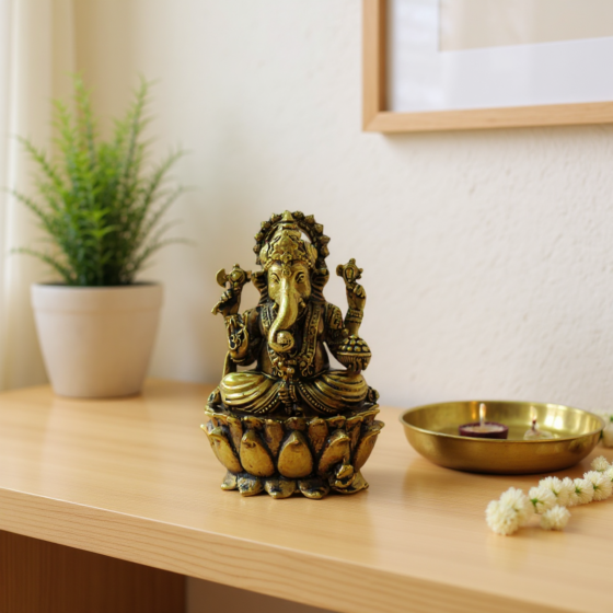 Brass Ganesha Idol KBH09235