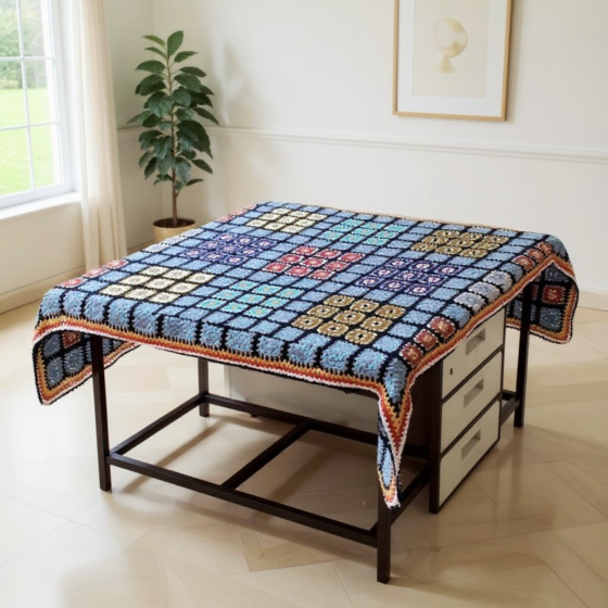 Handmade Crochet Dinning Table Cover | Multicolour