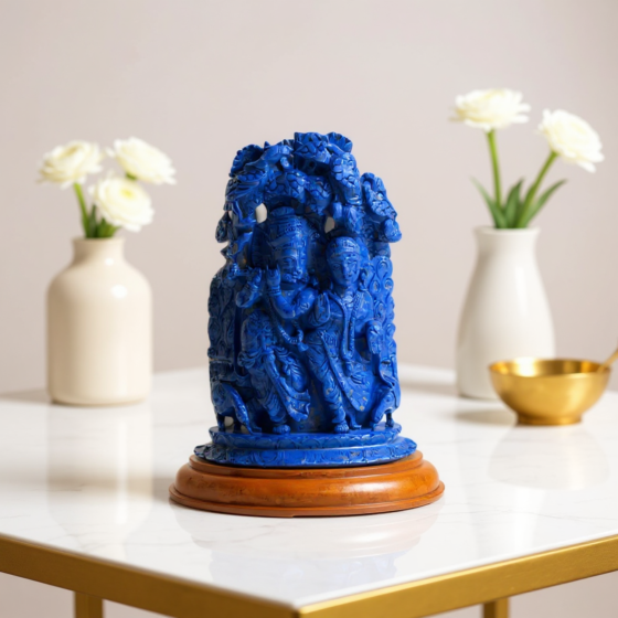 Blue Lapis Lazuli Stone Radha Krishna