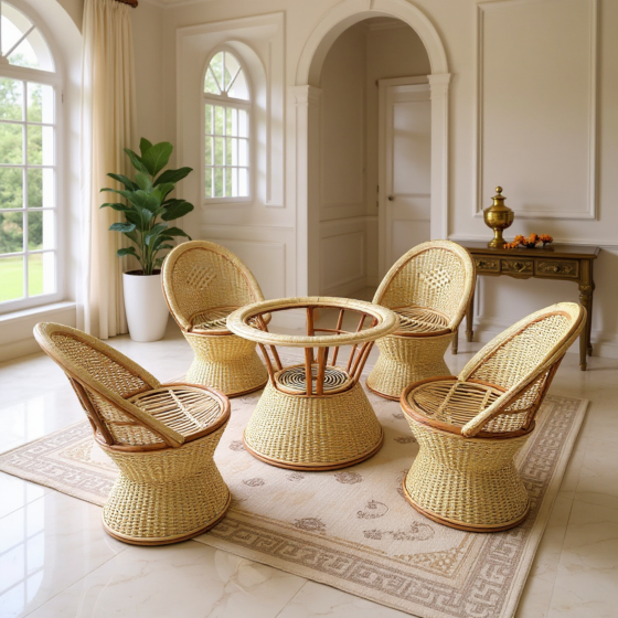 Cane Sofa Set | Set of 5