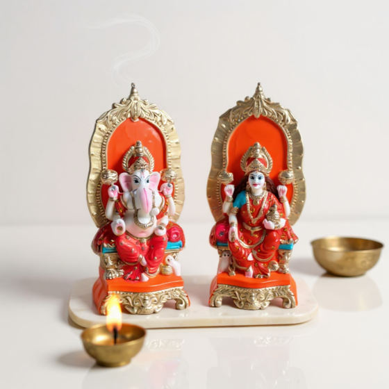 Laxmi Ganesh Clay idol 