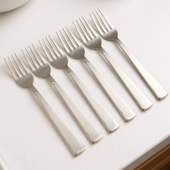 Prisha India Craft Stainless Steel Cutlery Fork  Length 7 Inch  Set of 6