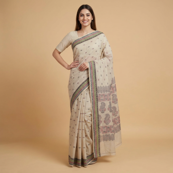 Bengal Cotton Traditional Tangail Saree