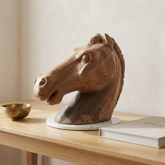 Handmade Horse Face Stone Sculpture