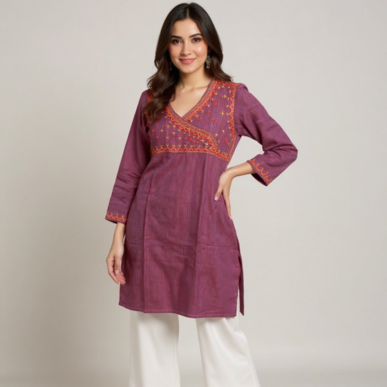 HAND MADE EMBROIDERED KURTA FOR WOMEN