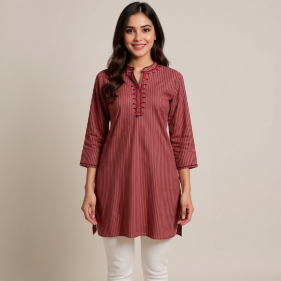 NECK EMBROIDERY KURTA FOR LADIES
