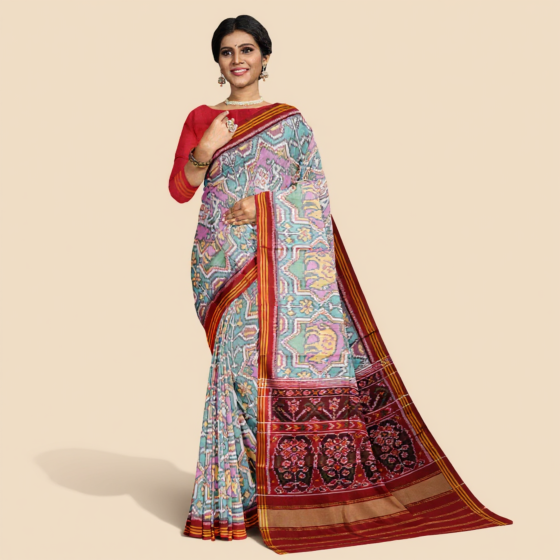 Semi Double Ikkat Patola Saree