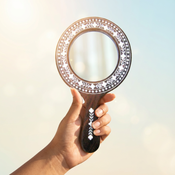 Handcrafted Wooden Hand Mirror
