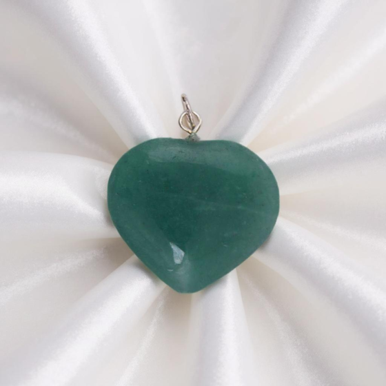 Green Aventurine Heart Pendant for Reiki Healing