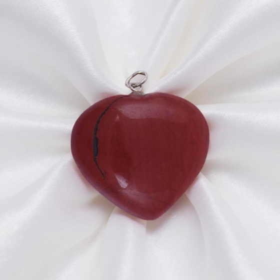 Red Jasper Heart Pendant for Reiki Healing