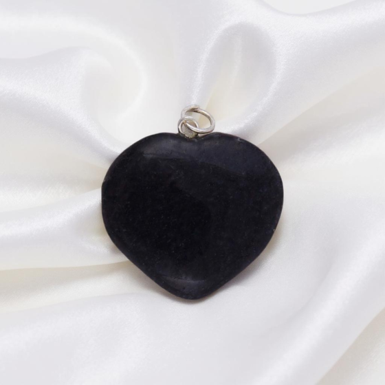 Black Turmoline Heart Pendant for Reiki Healing
