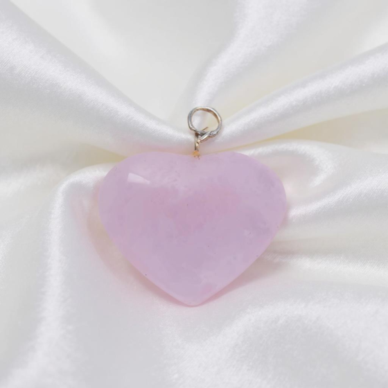 Rose Quartz Heart Pendant for Reiki Healing