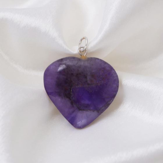 Amethyst Heart Pendant for Reiki Healing