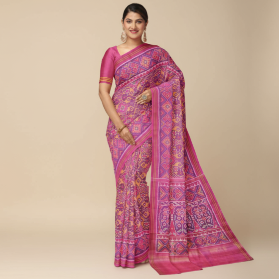 Semi Double ikkat Patola silk saree 