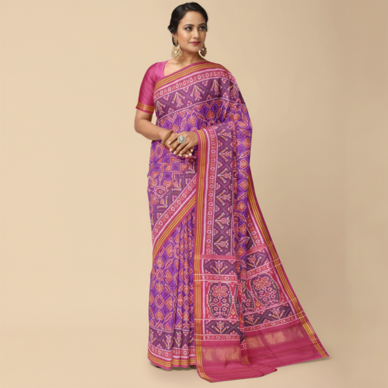 Semi-Double ikkat Patola silk saree 