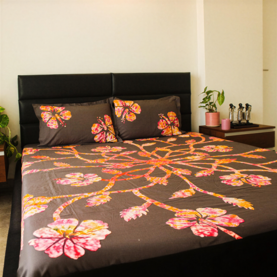 Patchwork bedsheet floral pattern