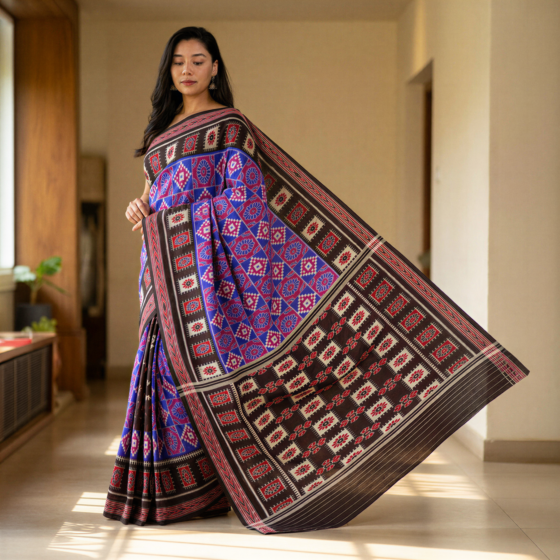 Multicoloured Nuapatna Cotton Saree