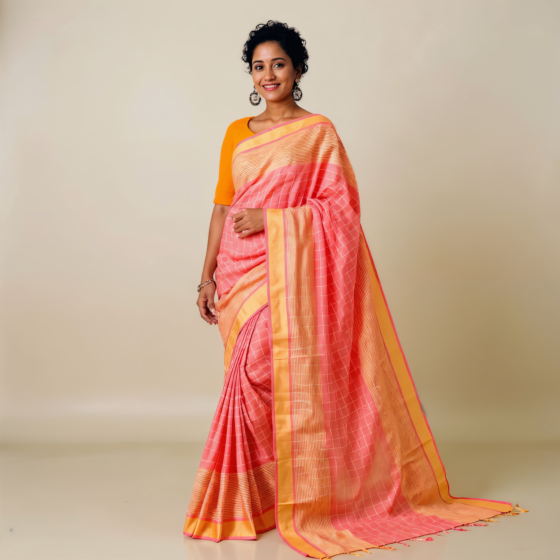 Handloom Cotton Saree with Blouse