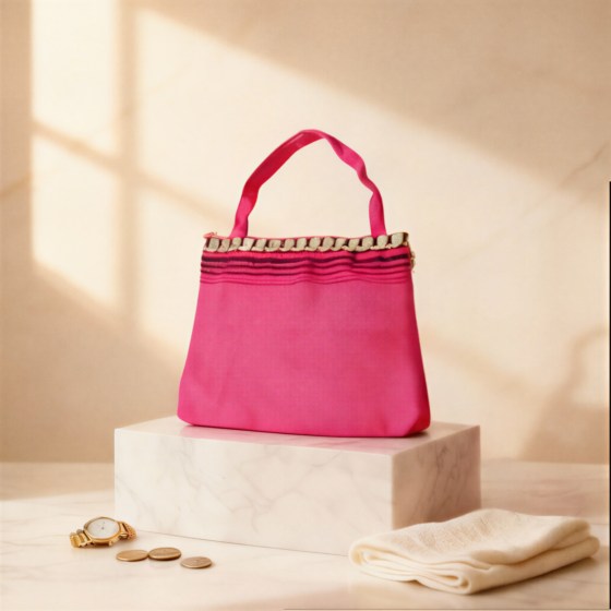 Handloom Ladies Bag | Hot Pink