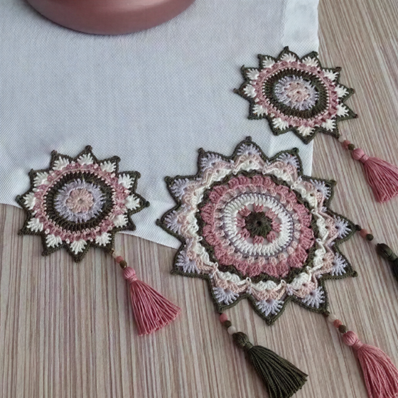 Edge Coaster with Tassels | Multi Colour