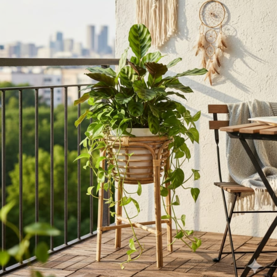 Handmade Cane and Bamboo Planter