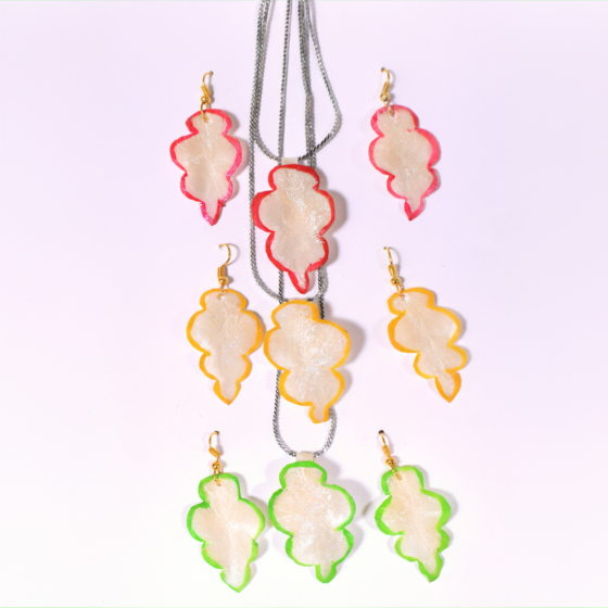 Handmade Fish Scale Pendants with Earrings | Set of 3