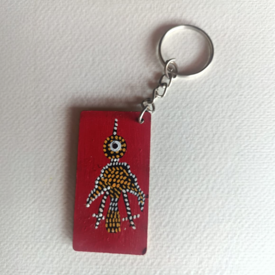 Handcrafted Bhil Pithora Art Key Chain