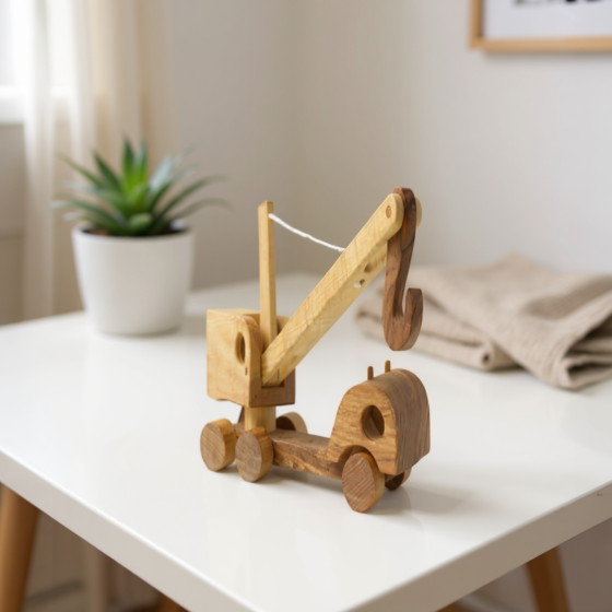 Handmade Wooden Crane Toy
