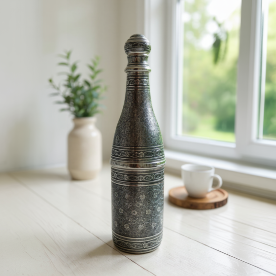 Brass Decorative Metal Engraved Bottle